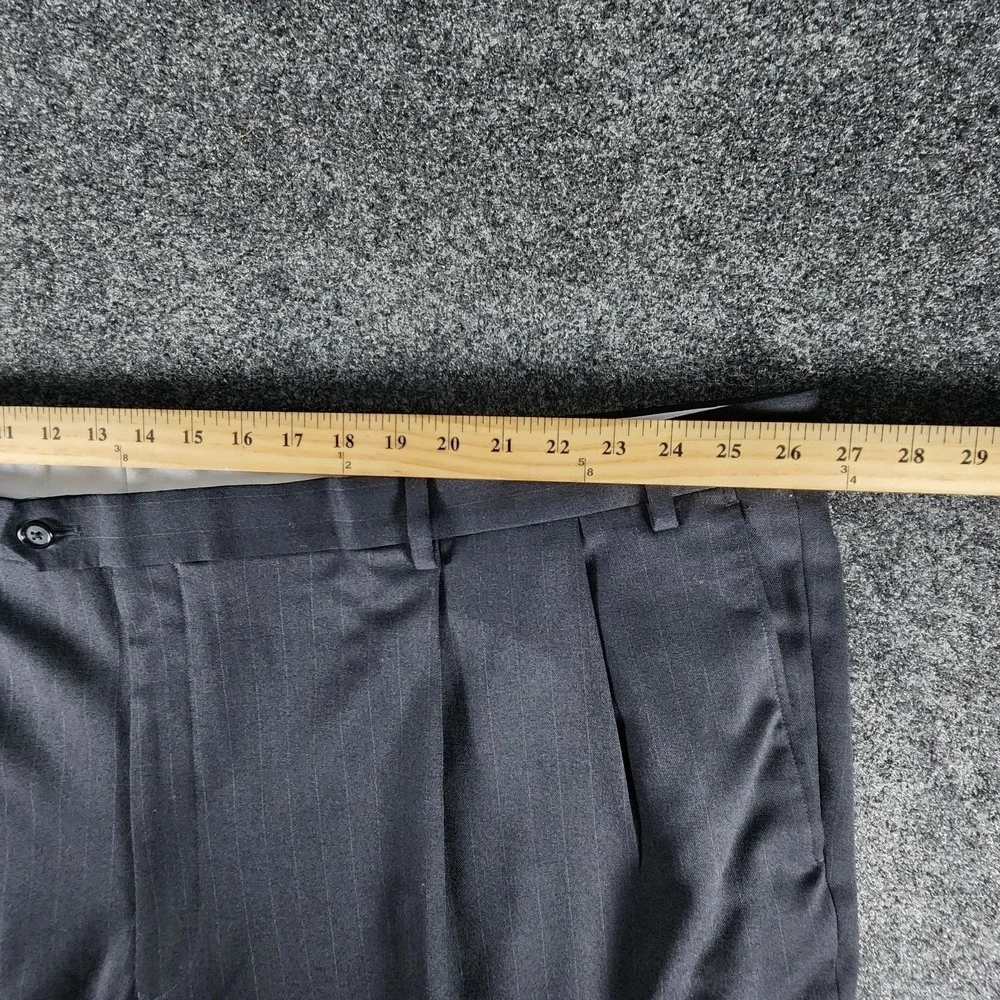 Henry Grethel 2 Piece Suit Mens 54L Pants 53X28 Navy Pin‎ Stripe Wool Blend